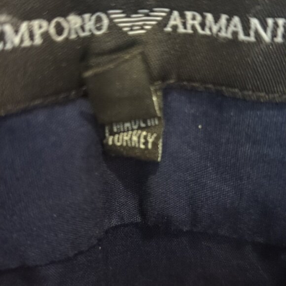 Men's Emporio Armani Dark Blue Casual Dress Shirt - Size L Great Condition - Picture 7 of 8
